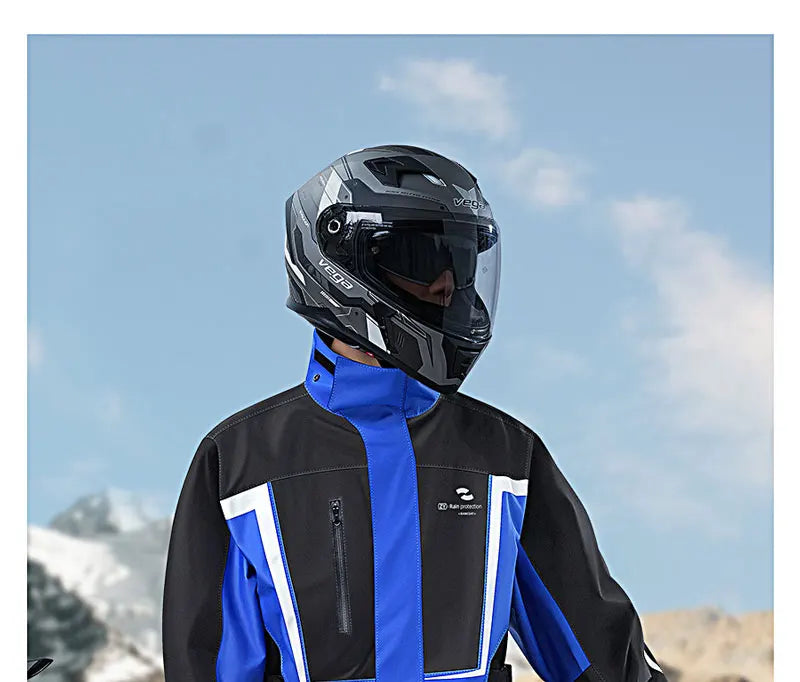 Motorcycle Raincoat Men Women Waterproof Motorcycle Rider Raincoat Suit Moto Raincoat Rain Coat Jacket Pants Biker Rain Set
