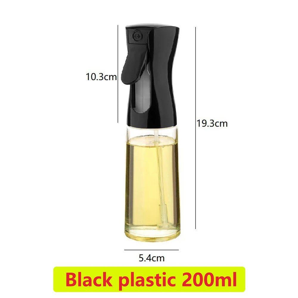 1PCS Black Transparent Kitchen Oil Bottle Cooking Oil Spray Olive Oil Bottle Fitness Barbecue Spray Oil Dispenser Household