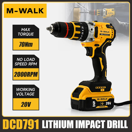 DCD791 Brushless Electric Drill 2000RPM Cordless Drill Electric Screwdriver Home Electric Drill Tools For Dewalt 20V Battery Pin