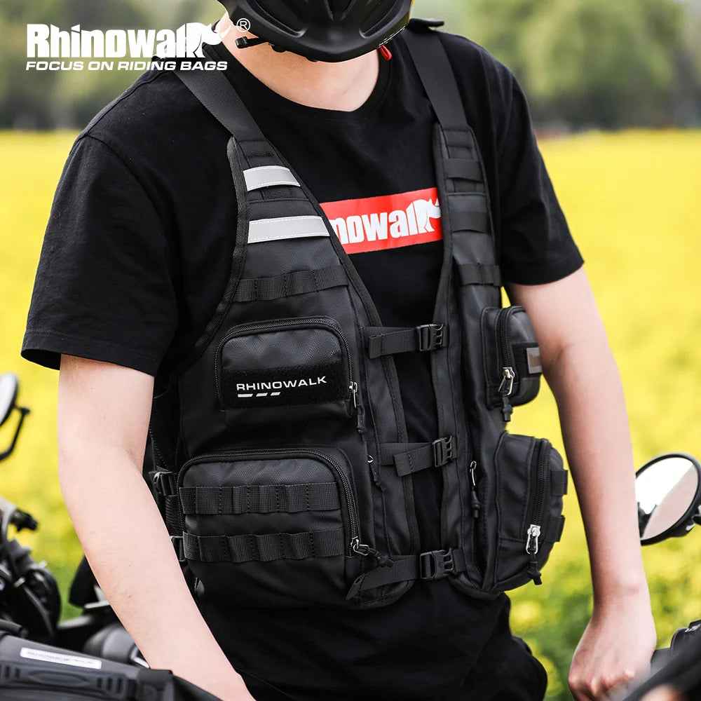 Rhinowalk Motorcycle Vest Adjustable Size Motor Breathable Motocross Vest Motorbike Jacket Backpack Support Water Bag 2L Or 3L