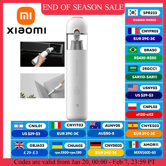 XIAOMI MIJIA Vacuum Cleaner Mini,13KPa Strong Suction,Portable Cordless Vacuums For Home Car Cleaning,Handheld Vacuum Cleaners