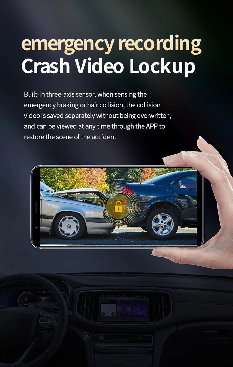 HP Dashcam F969X 4K 2160P car camera HD night vision parking monitoring car WiFi Car DVR video recording