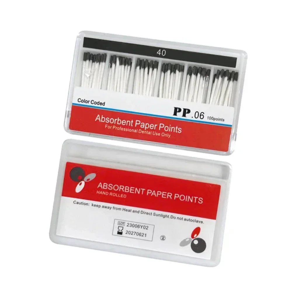Dental Absorbent Paper Points Moisture Absorbing Paper Tips Taper 0.02 0.04 0.06 F1 F2 F3 Dental Clinics Consumables