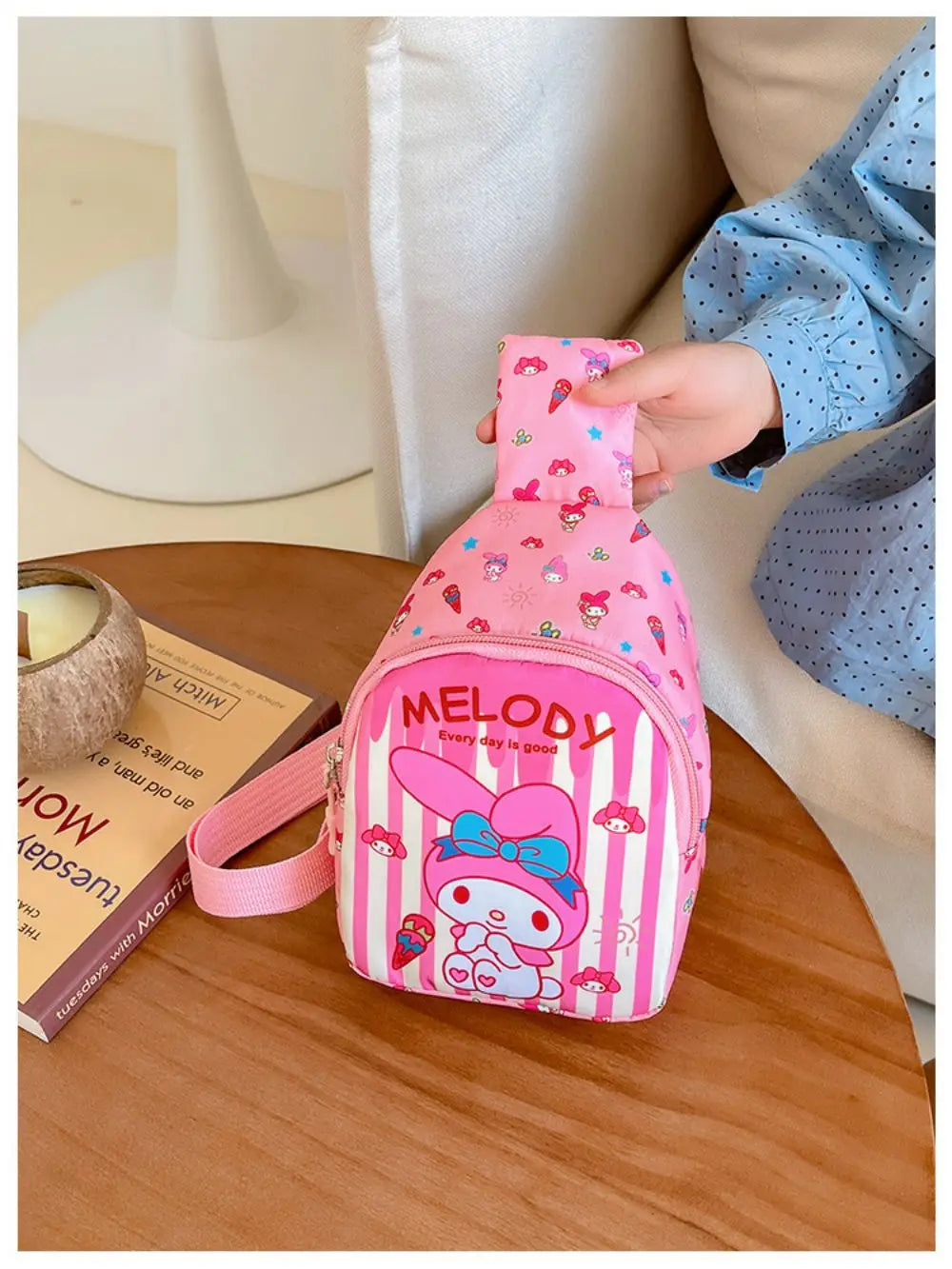 Hello Kitty Children Chest Bag Sanrio figure Kuromi Cute Coin Purse Shoulder Bag Boy Girl Cross Body Bag Fashion Messenger Bag
