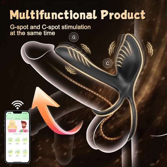 Wireless Bluetooth Vibrating Penis Ring Men Delay Ejaculation Cock Ring Vibrator Clitoris G Spot Stimulation Sex Toys for Couple