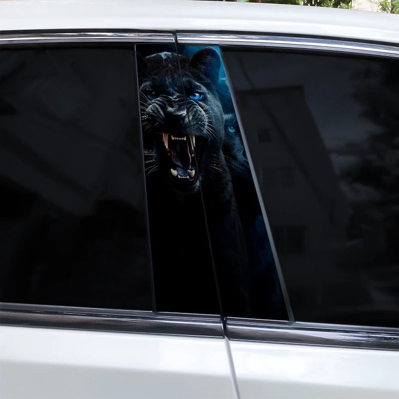 2pcs Lion Animal Car Decal Car B Pillar Decal Vinyl Waterproof Car Door Post Decal Diy Car Modification Styling Decal