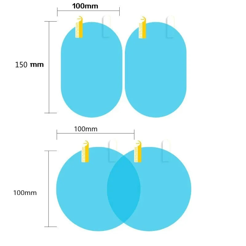 2X Car Mirror Rain-proof Film Car Rearview Mirror Waterproof Film Window Glass Anti-Fog Anti-reflective Sticker Auto Accessores
