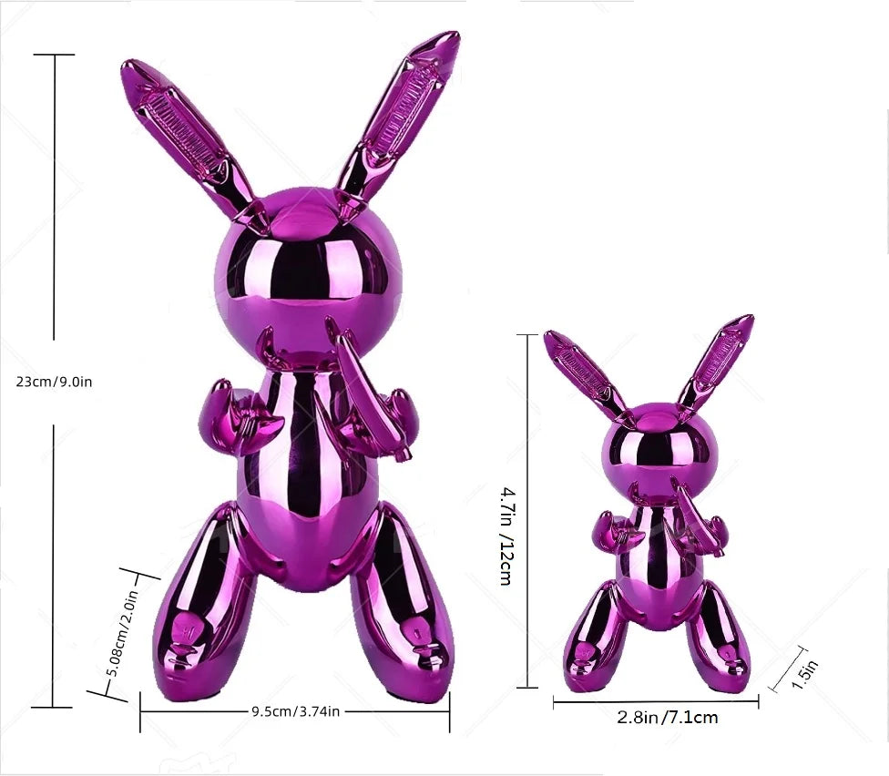 Cute Balloon Rabbit Statue Resin Sculpture Animal Figures Home Decor Modern Nordic Home Decoration Accessories for Living Room