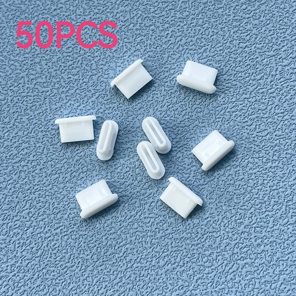 10/30/50PCS Type-C Silicone Dust Plugs Phone USB Charging Port Protector Cover Type C Anti-dust Cap for Samsung Xiaomi Huawei