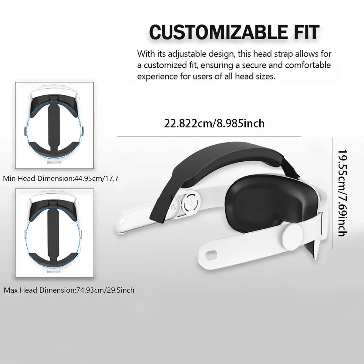 Head Strap Compatible with Oculus Quest 2, Meta Quest 2 Accessories Adjustable Elite Strap Replacement for VR