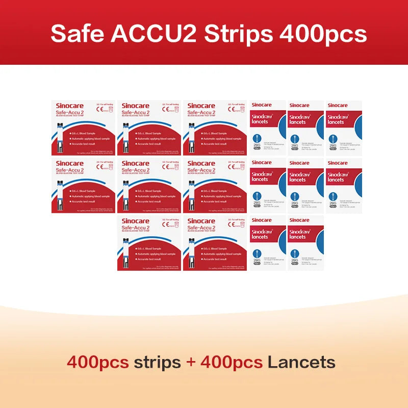 Sannuo Sinocare Safe ACCU2 Blood Glucose Meter Blood Sugar Test Kit Diabetes Home Glucometer with 50pcs Strips or only strips