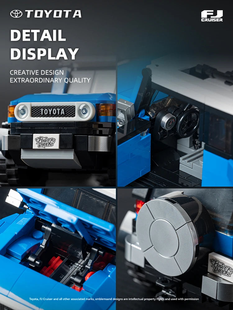 622PCS Toyota FJ40 Off Road Vehicle Building Blocks Retro Car Model Bricks Set With Display Box Desktop Ornaments Kids Toys Gift