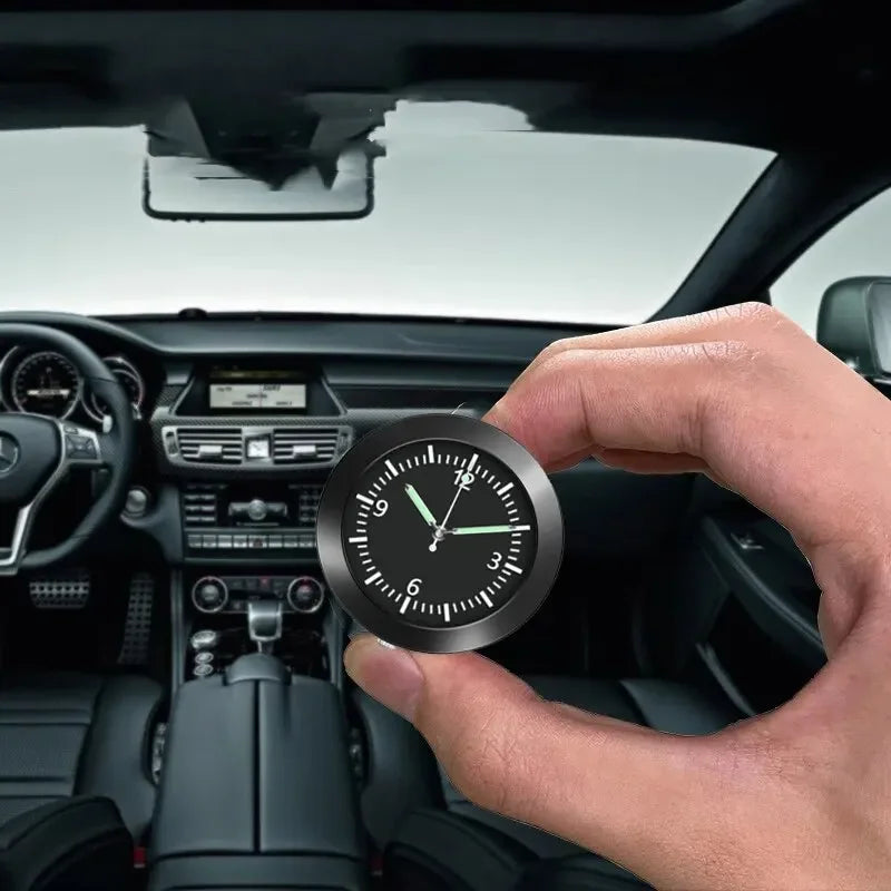 1pc Luminous Car Clock Automobiles Internal Stick-On Watch Mechanics Quartz Clocks Auto Ornament Fit For Dashboard/ Boat/ Bike