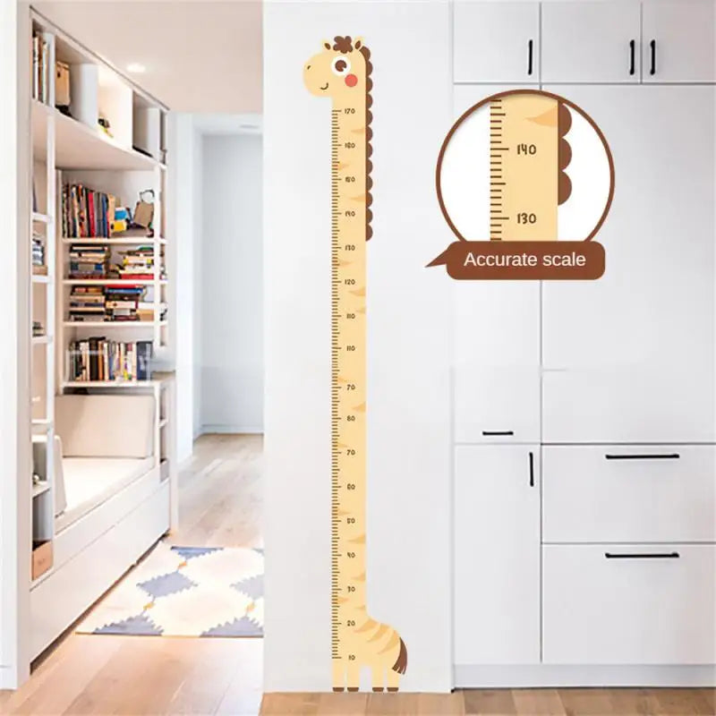 Cartoon Animals Height Measure Wall Sticker Giraffe Wallpaper For Kids Room Nursery Child Growth Ruler Growth Chart