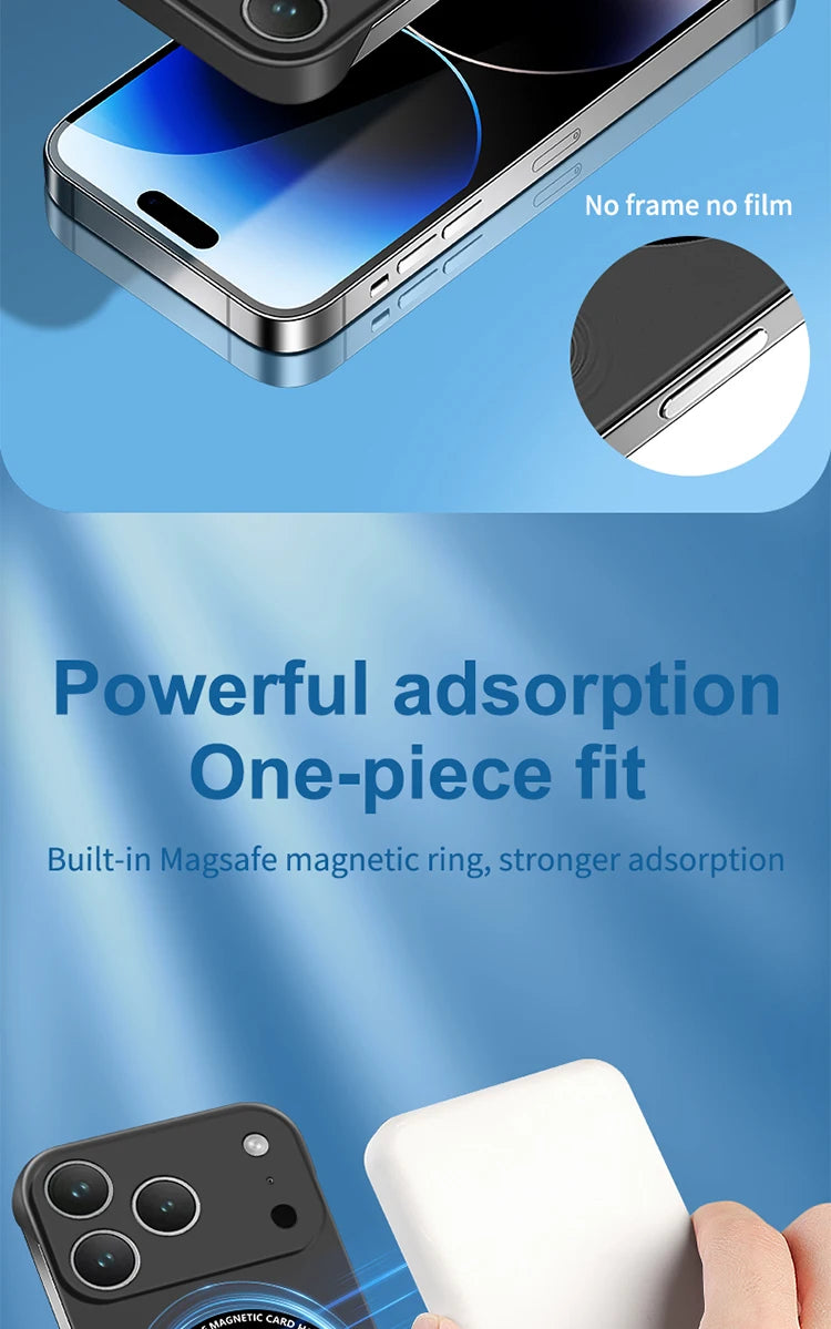 Ultra Thin Case For IPhone 17 Air 17 Pro Max Magsafe Frameless Magnetic Wireless Charging Hard PC Phone Cover