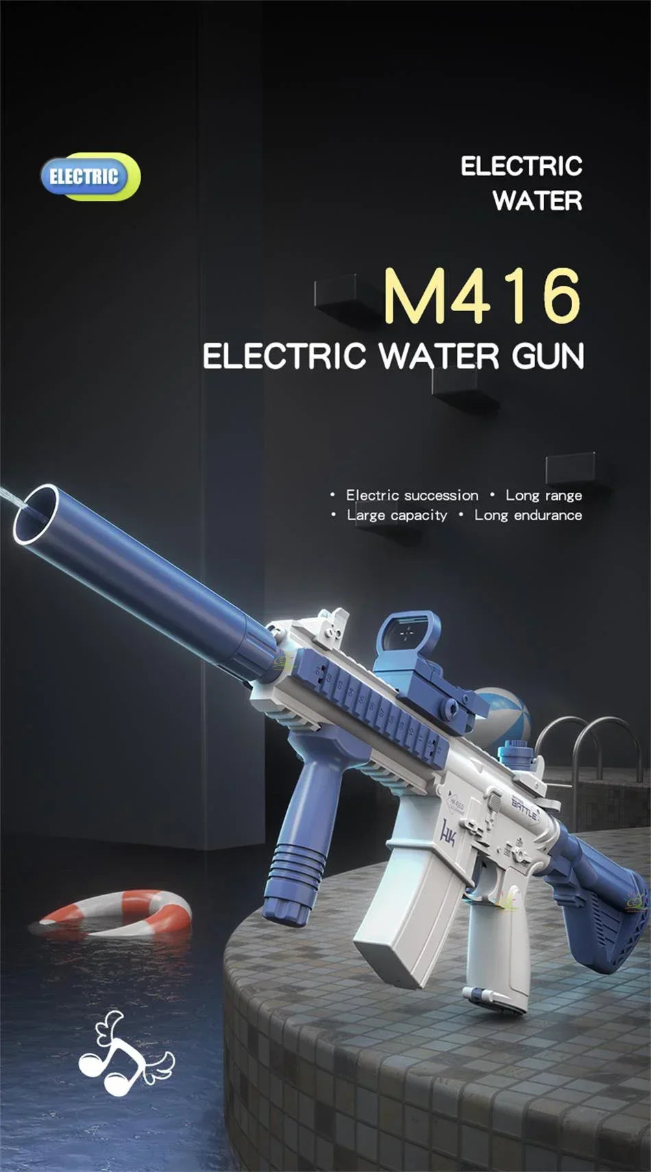 Newest Electric Water Gun Toys Bursts Children's High-pressure Strong Charging Energy Water Automatic Water Spray Children Toy