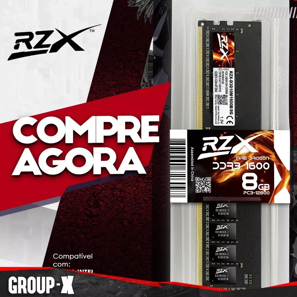 RZX DDR3 Memoria 8GB 4GB 1.5V 240pin 1600MHz PC3 Udimm DIMM Desktop Memory RAM