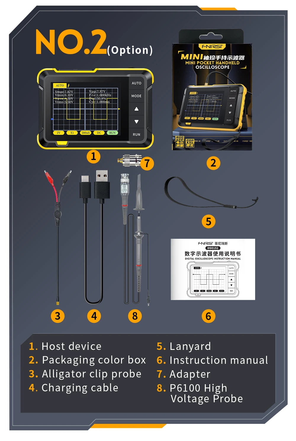 FNIRSI DSO152 DSO153 New Mini Handheld Digital Oscilloscope Portable 2.5MSa/s 200KHz Analog Bandwidth 800 VPP with PWM Output