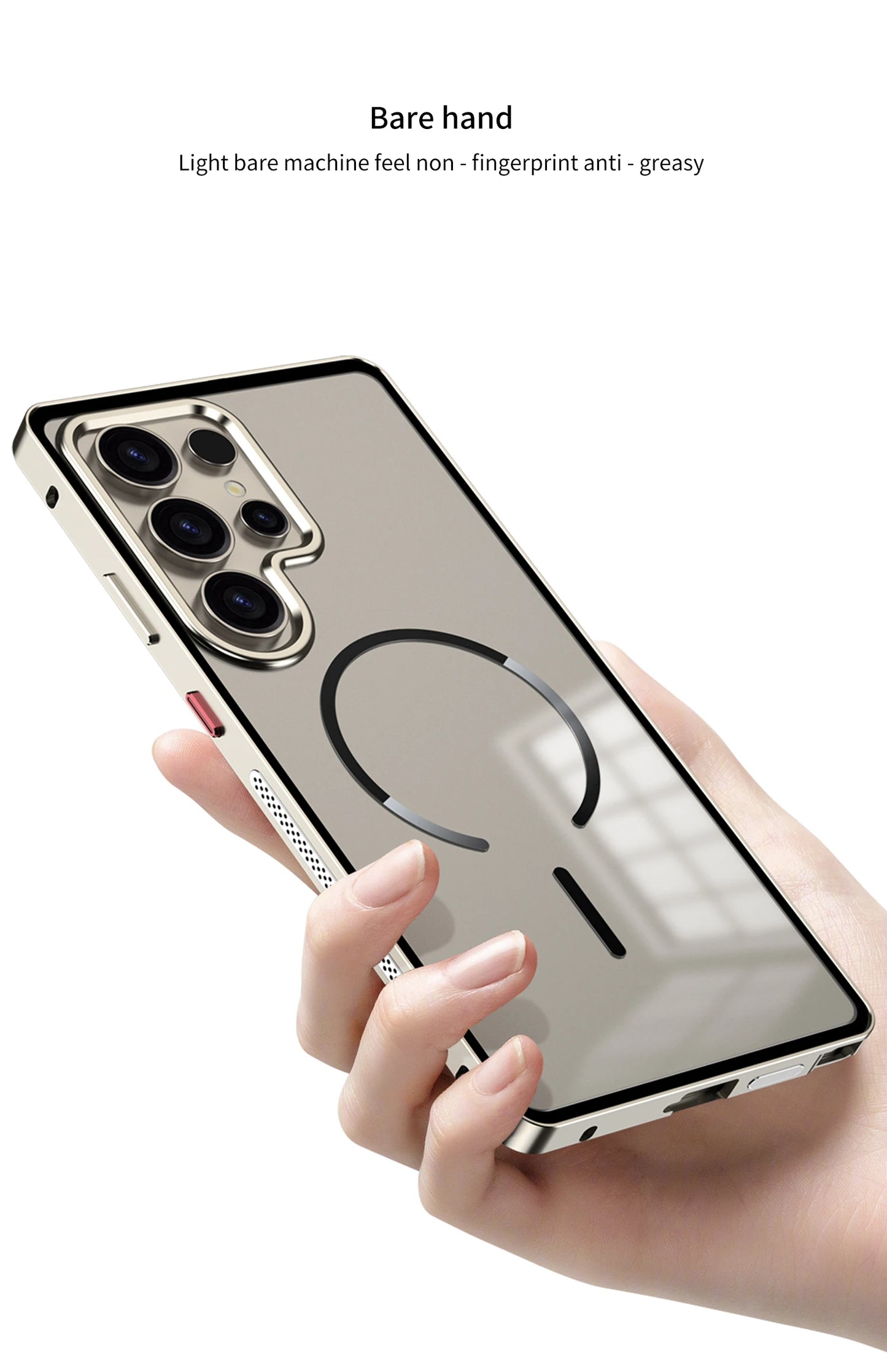 Case for Samsung S25 ULTRA Ultra S24 PLUS S23 Thin Aluminum Alloy Metal Transparent Heat Dissipation Magnetic Back Cover