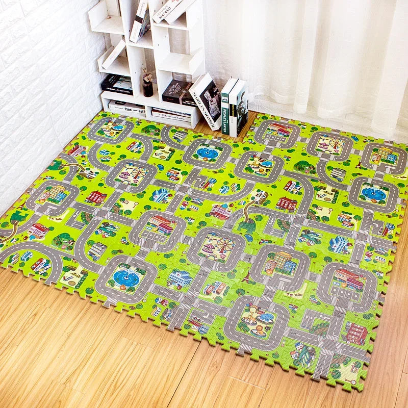 Baby Play Mat 9pcs/lot Kids Carpet Playmat Children Rug Soft Floor Toys Road Traffic Soft Floor Home Decor EVA Kids Foam Puzzles