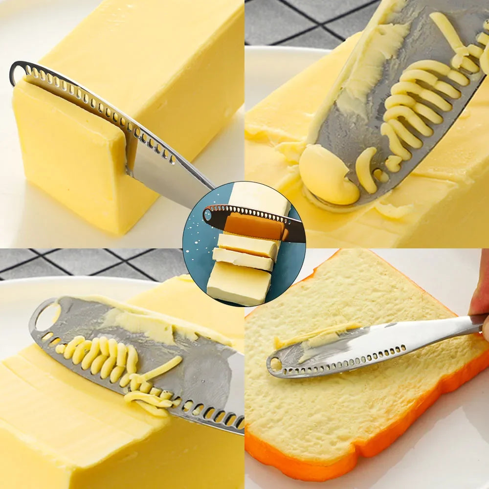 Stainless steel  butter knife cheese butter perforated knife mini spatula bread jam  knifes