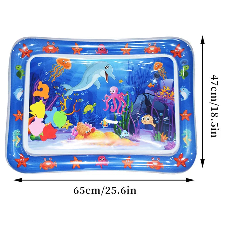 1pc Blue Dolphin Inflatable PVC Playing Mat Baby Play Water Mat Toddler Pad Kids Early Education Activity Toys Mat Cushion Gift