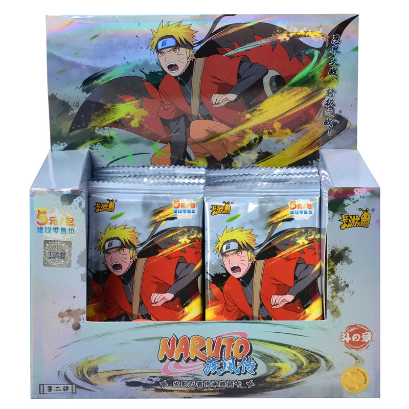 KAYOU Original Naruto Cards Uzumaki Sasuke Ninja Game Collection Rare Cards Box Flash Cards Toys For Children Christmas Gift