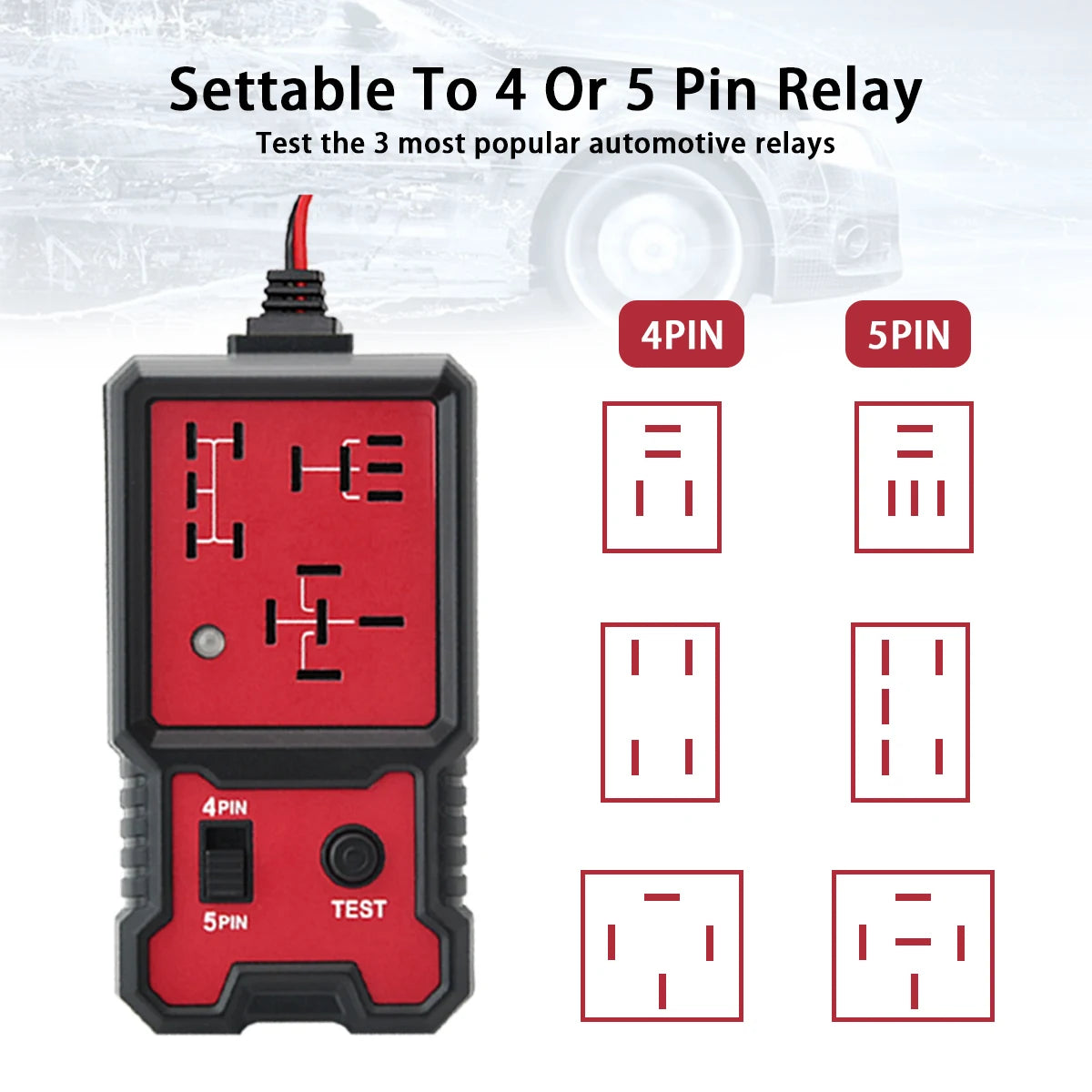 Universal 12V Led Light Indicator Car Battery Detector |   Automotive Electronic Relay Tester, Automotive Relay Tester, Battery Not Included