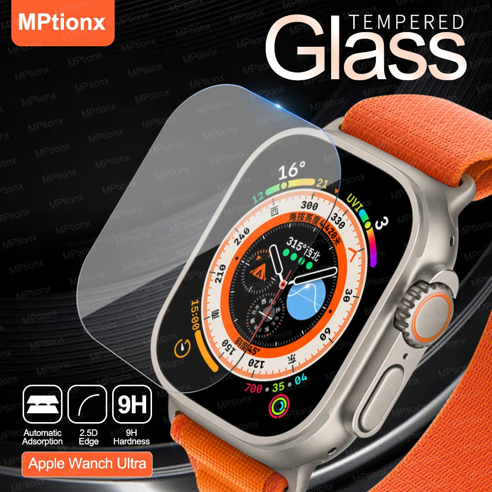 Tempered Glass for Apple Watch Ultra 49mm Screen Protector Anti-Scratch for Apple Watch Series Ultra 49mm Smartwatch