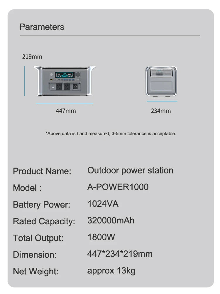 Portable Power Station 2600W 1800W 1024WH Mobile Power Supply 220V 12V Power Bank 500W LifePO4 Battery Power Storage For Camping