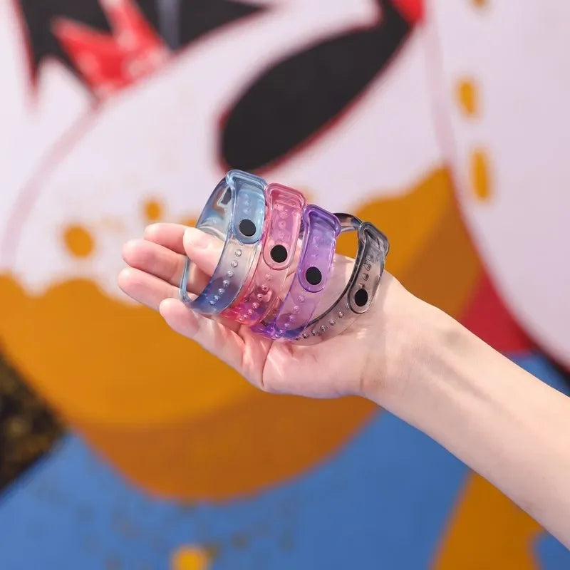 Discoloration Strap For Xiaomi Mi Band 7 6 5 4 3 Silicone Transparent Color Chang Watchband For Miband6 7 5 4 Bracelet Wristband