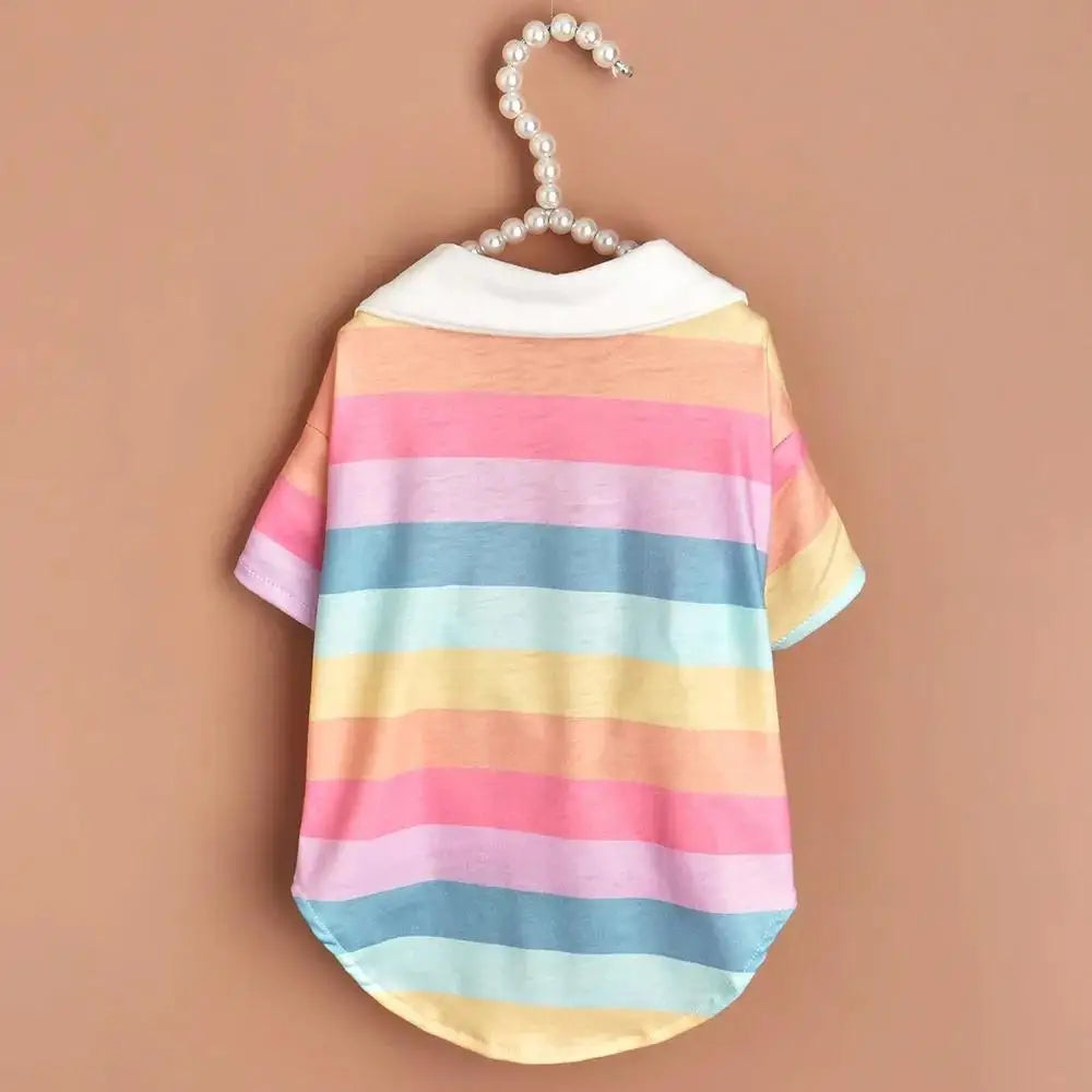 Trendy Anti-hair POLO Shirt for Cats and Dogs Universal New Summer Pet Store Dogs and Cats Striped Pet Clothes