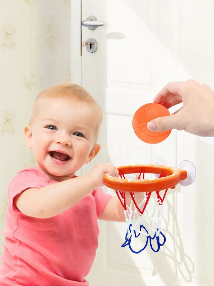 Bathroom Suction Cup Basketball Frame Playing Water Basketball Holder Indoor Mini Shooting Baby Kids Bath Toys