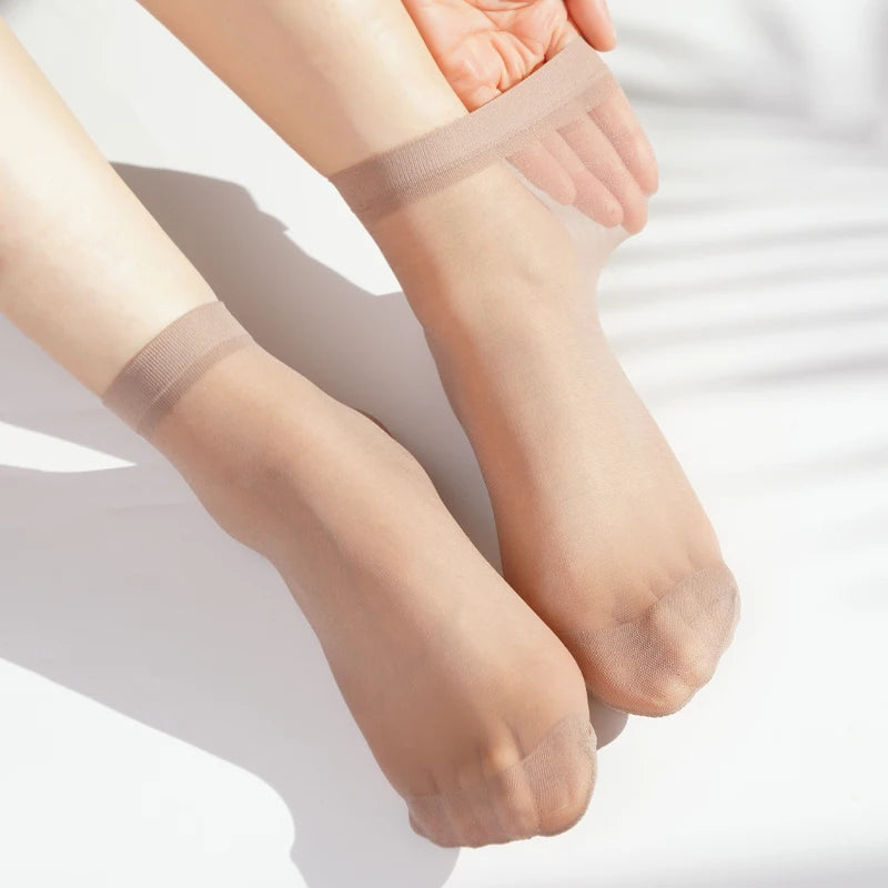 20 Pairs High Quality Women Velvet Socks Pack Female Summer Thin Silk Transparent Sexy Ankle Nylon Socks Set