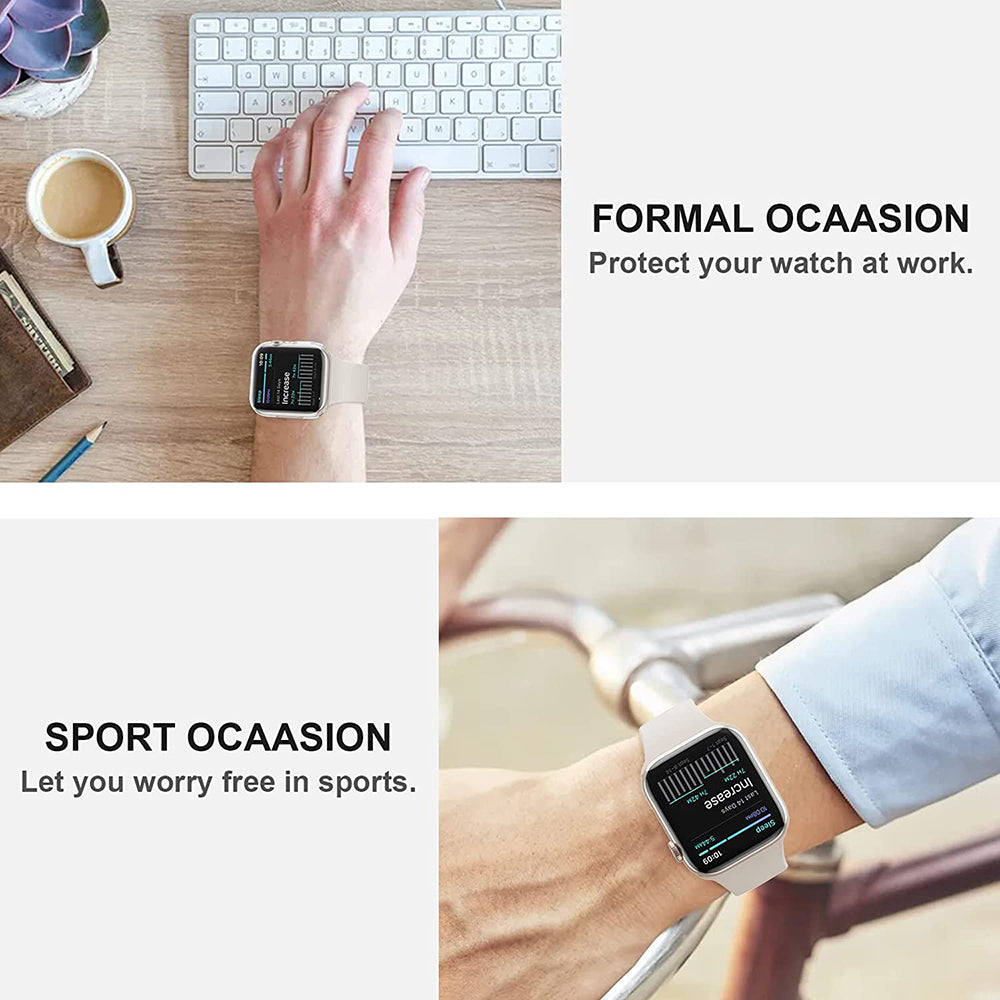 Clear Case For Apple Watch 45mm 41mm 44mm 40mm 46mm 42mm Screen Protector Full Cover TPU Bumper iWatch Series 10 9 8 7 SE 6 5 4