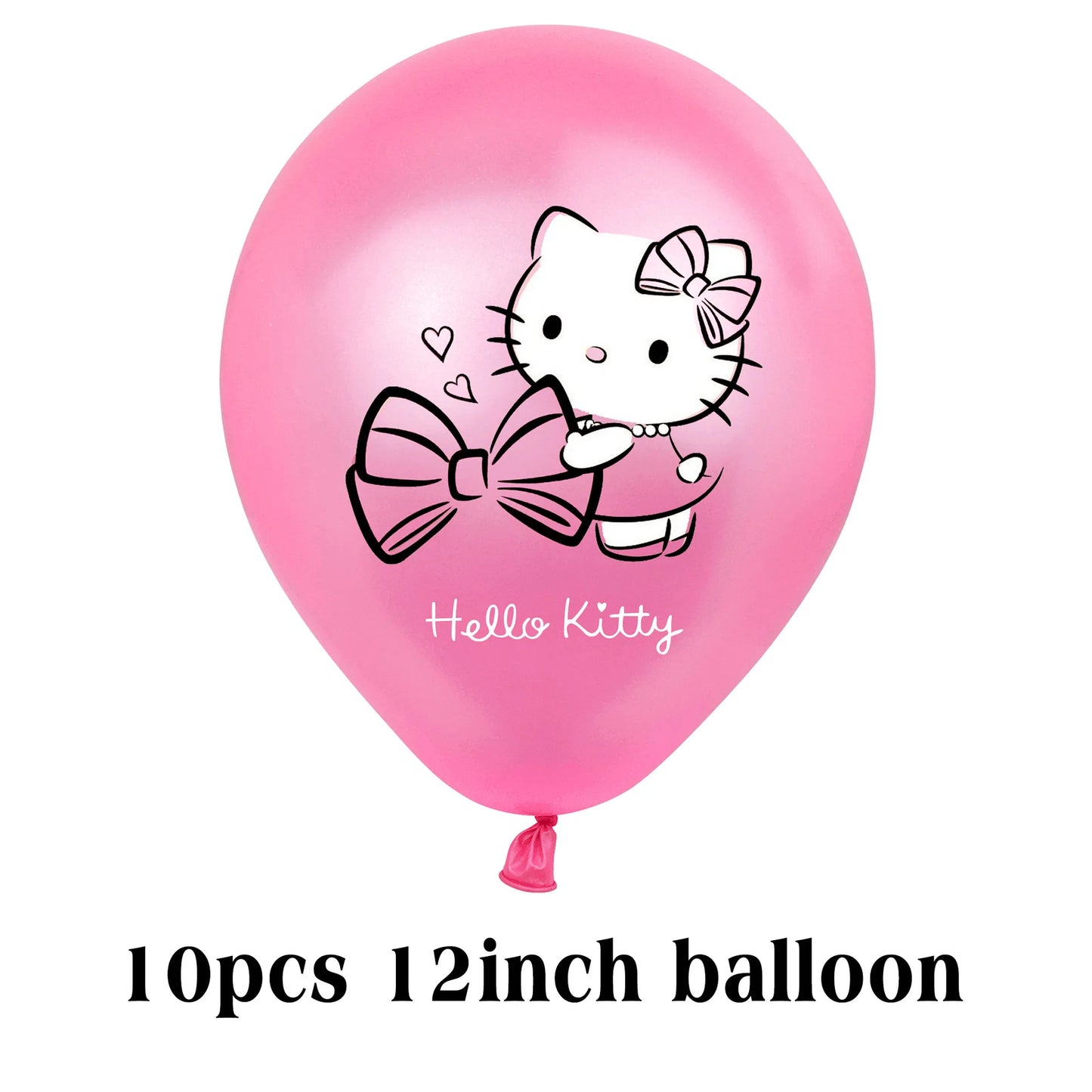 Cute Cartoon Kitty Cat Balloons Set First 5th 6th Birthday Decoration Baby Shower Globos Hello Cake Topper Backdrop Candy Box