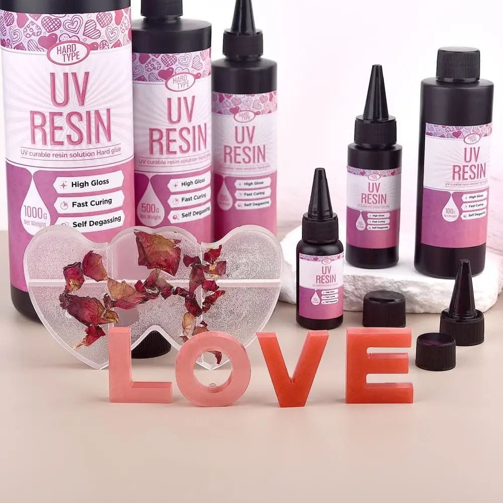 20g/50g/100g UV Epoxy Resin Glue DIY Jewelry Making High Transparency Fast Drying High Hardness Glue UV Lamp DIY Craft Decor