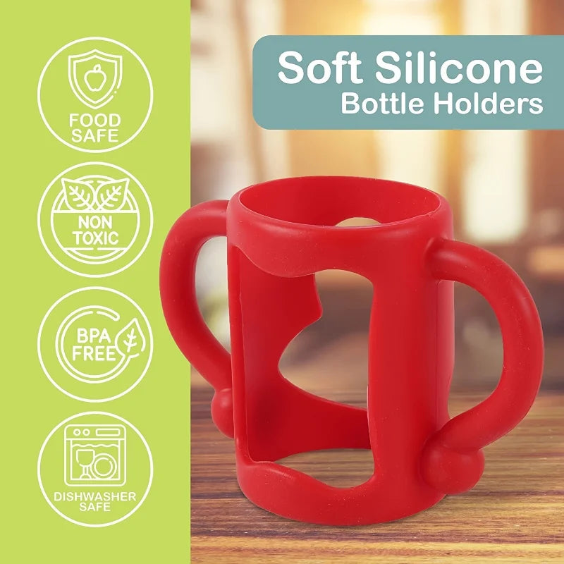 Silicone Bottle Handle For Narrow Baby Bottles, Easy Grip Handle, Can Accommodate Most Bottles - BPA-free Soft Silicone