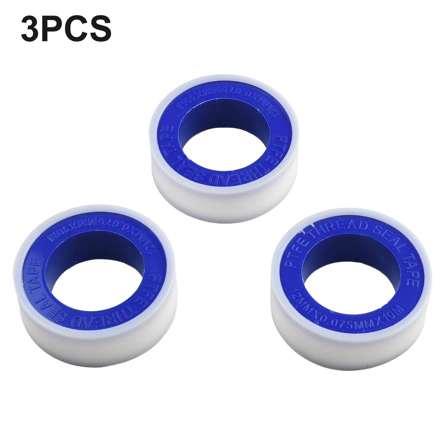 3Pcs White Pipe Thread Seal Raw Material Tape Faucet Sealing Thread Tape PTFE Roll Plumbing Plumber Fitting Tape Sealing Tape