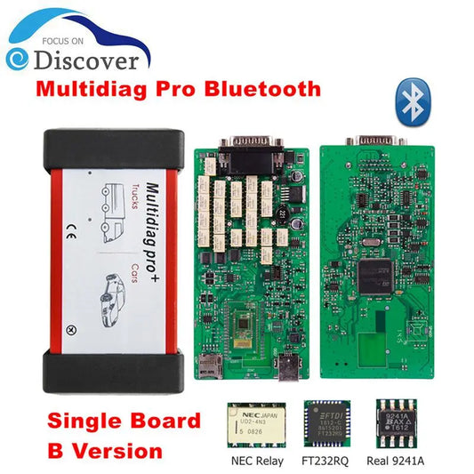 Multidiag Pro+ Single PCB Board TCS Pro Scanner V2021.11/2020.23 Keyen Bluetooth OBD2 Scanner For Cars Trucks Diagnostic Tool