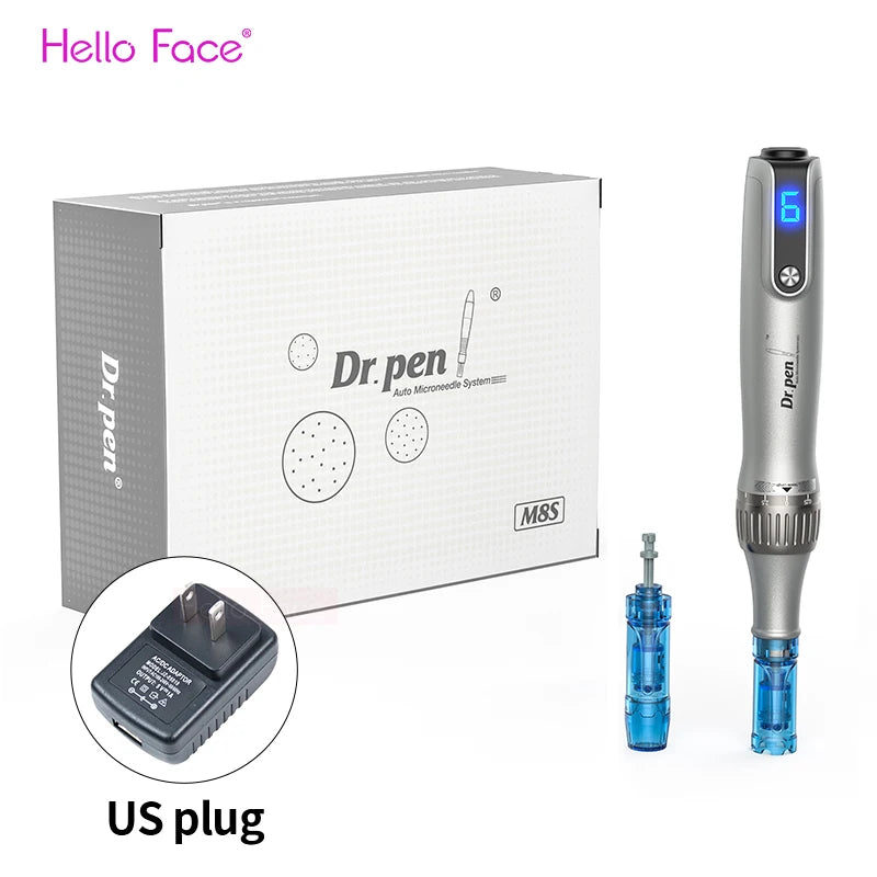 Dr. pen Ultima M8S Wireless Professional Derma Pen with 2  Needle for Hair Growth Microneedle Therapy Anti Backflow Micro Pen