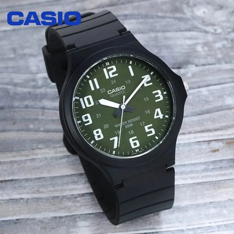 Casio MW-240 Student Watch Men's Rubber Resin Belt Sports Watch Black Disk Student Trend Simple Number Blue Digit Women Watch