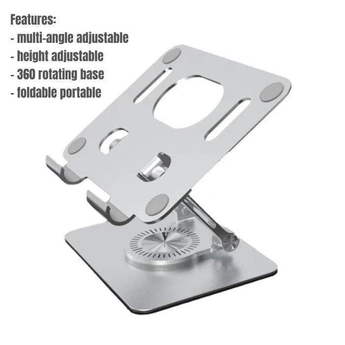 360 ° Rotating Tablet Stand Suitable For Ipad, Adjustable Folding Tablet Stand, Aluminum Phone Desktop Stand For Online Classes