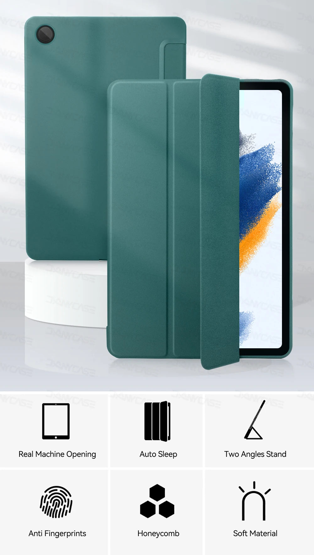 Case for 2021 Samsung Galaxy Tab A8 X205 X200 10.5in PU Tablet Cover Smart Leather Funda wake up from sleep Stand