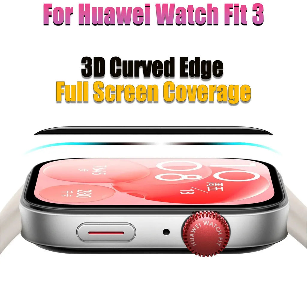 Tempered Film for HUAWEI Watch FIt 3 Accessories Anti scratch Full Curved Screen Protector for smartwatch huawei Watch FIt 3