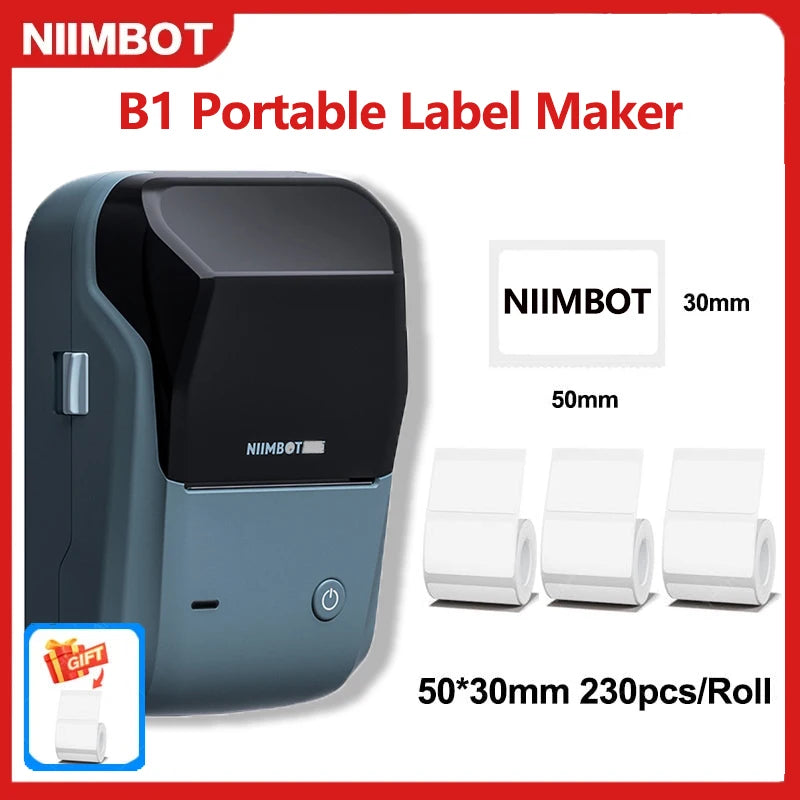 Niimbot B1  Portable Mini Printer For Mobile Thermal Adhesive Label Printer For Stickers Pocket Labeling Maker Machine Wireless