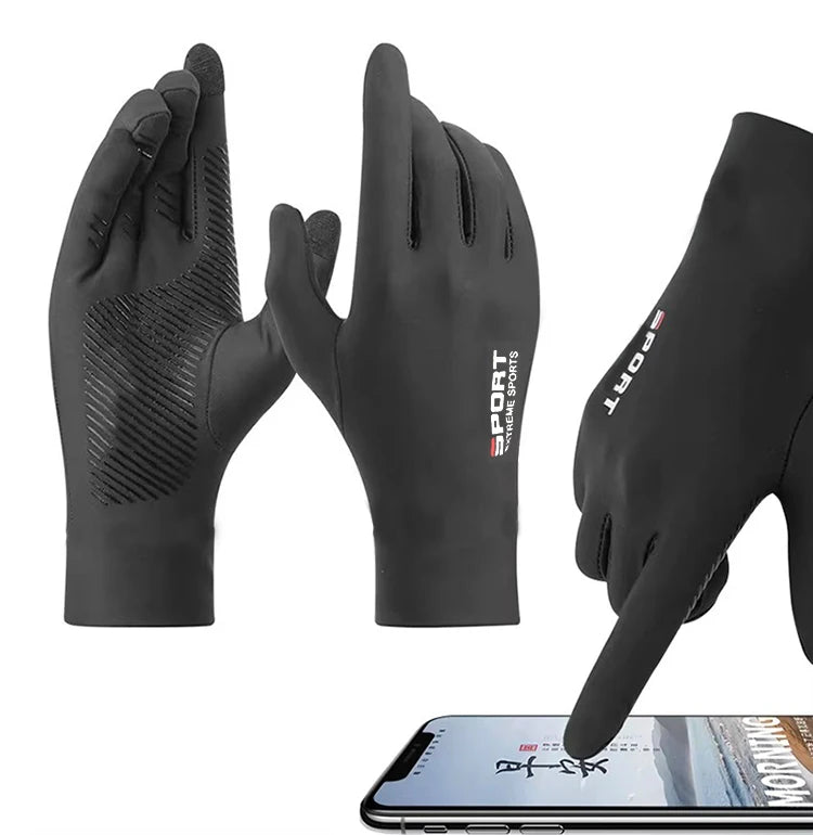 Summer Ice Silk Touchscreen Anti slip Gloves Outdoor Fishing Waterproof Sunscreen Gloves Bicycle Gloves