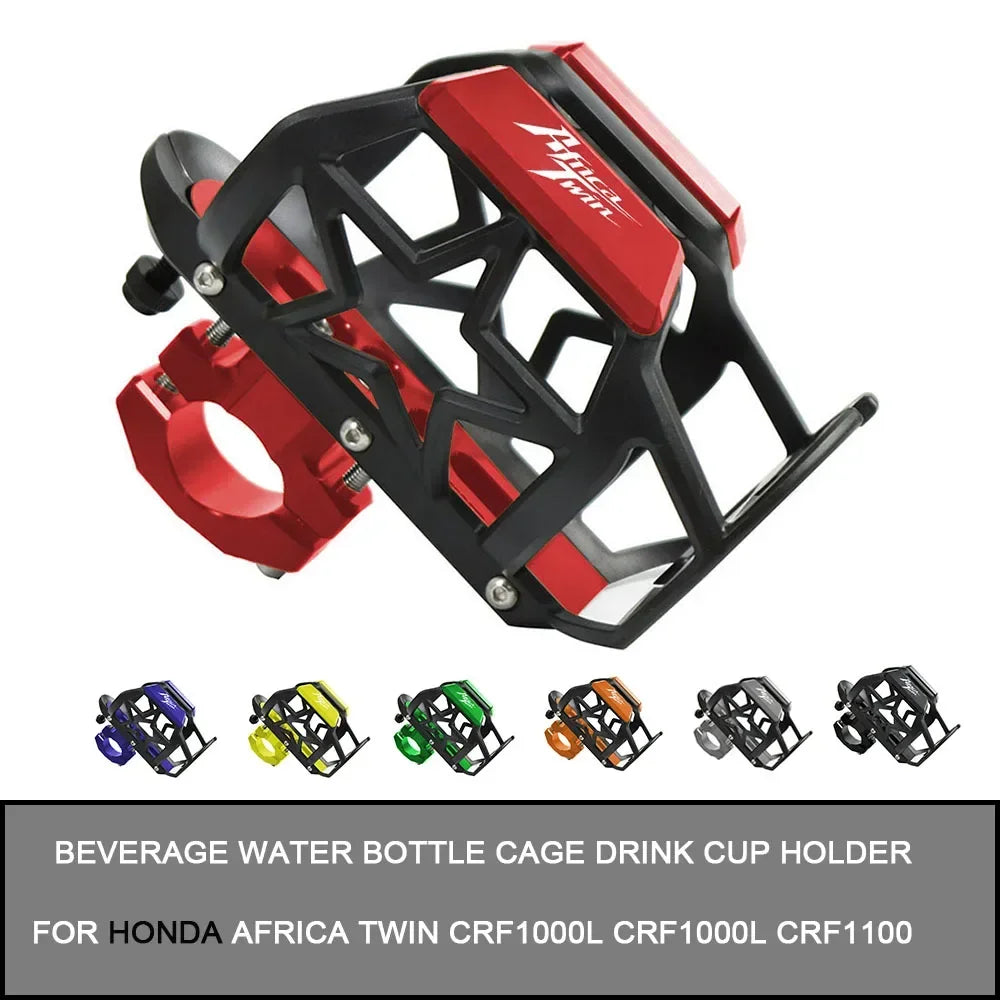 For Honda Africa Twin CRF1000L CRF1000L CRF1100 Universal CNC Motorcycle Beverage Water Bottle Cage Drink Cup Holder Sdand Mount