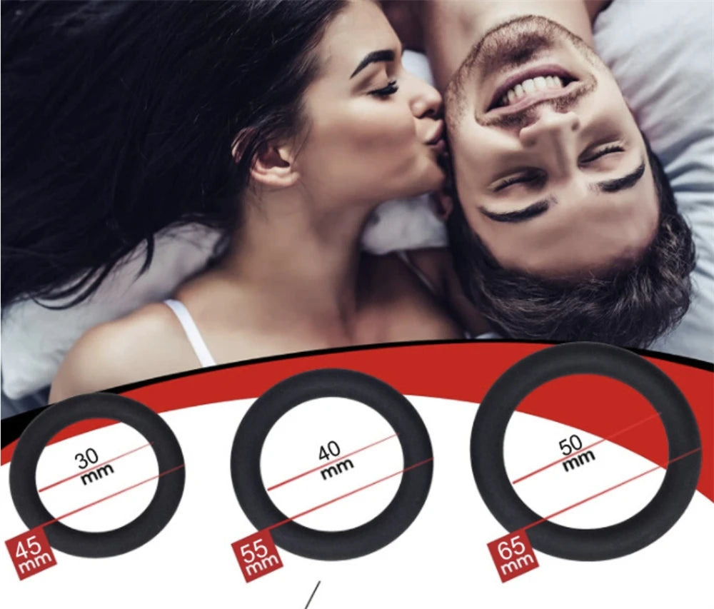 Silicone Penis Ring Set Sex Toys for Men 3 PCS Silicone Luminous Locking Ring Delayed Ejaculation for Men Adult Sex Toys
