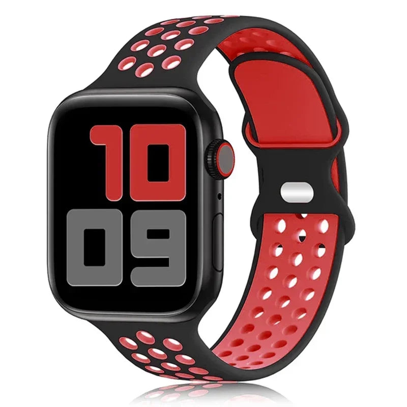 Strap For Apple Watch Band 49mm 44mm 45mm 42mm 41mm 38mm 40mm correa Silicone sports bracelet iwatch 8 SE 7 6 5 Ultra 49mm